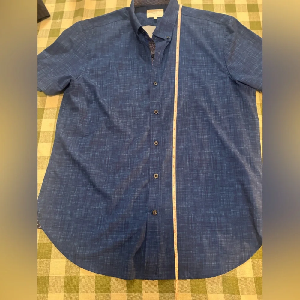 Construct Slim Fit Four-Way Stretch Performance Chambray Shirt - Picture 9 of 15